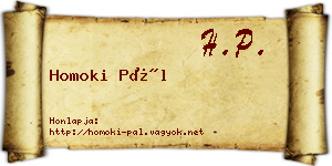 Homoki Pál névjegykártya